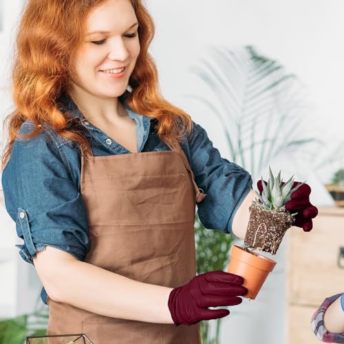 Image of Light Burgundy Nitrile Disposable Gloves - 100 Count - 3 Mil Nitrile Gloves Small - Powder and Latex Free Rubber Gloves - Surgical Medical Exam Gloves - Food Safe Cooking Gloves