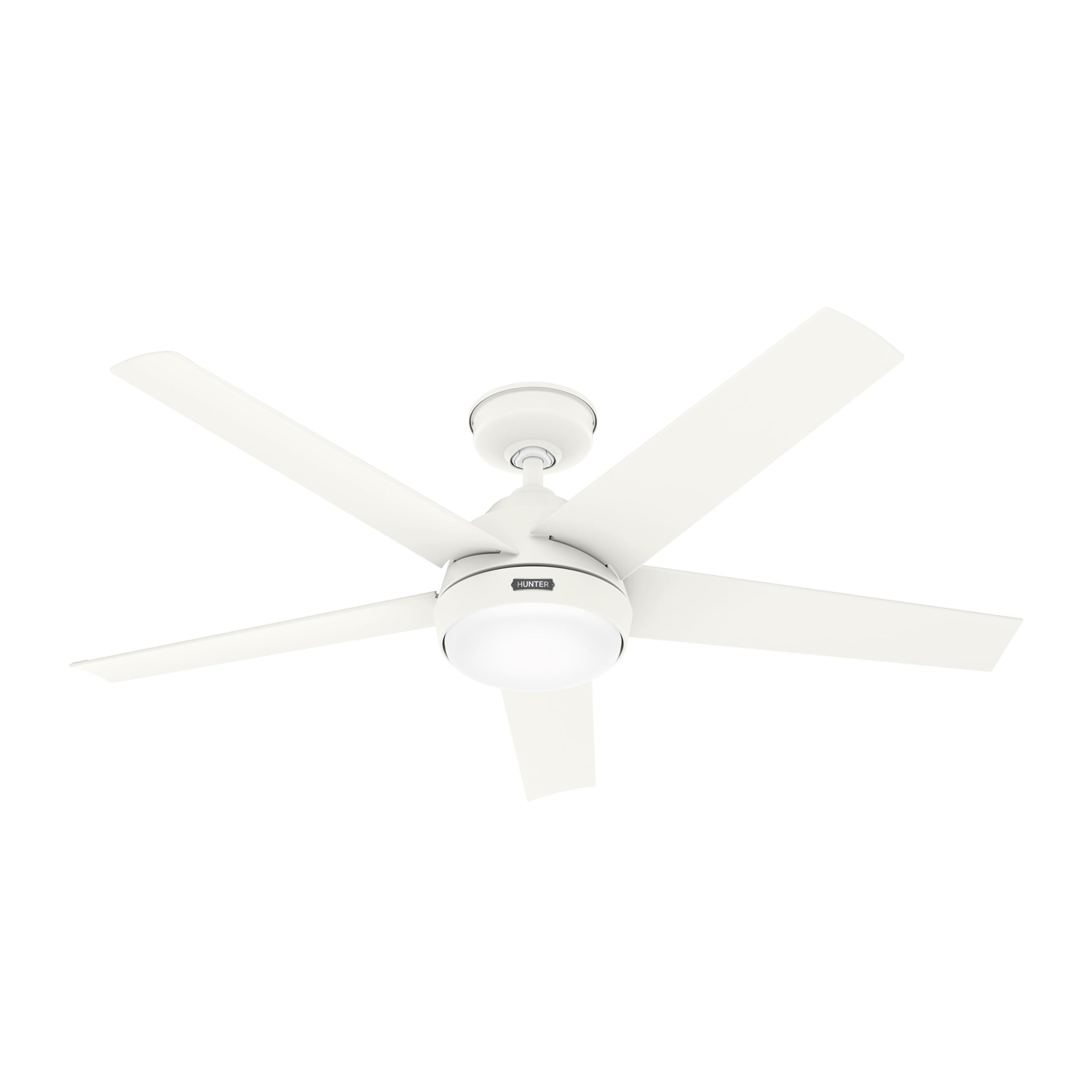 Hunter 52" White Ceiling Fan With Remote – Indoor/Outdoor Damp Rated For Porch, Patio, Living Room & Kitchen (Renewed)