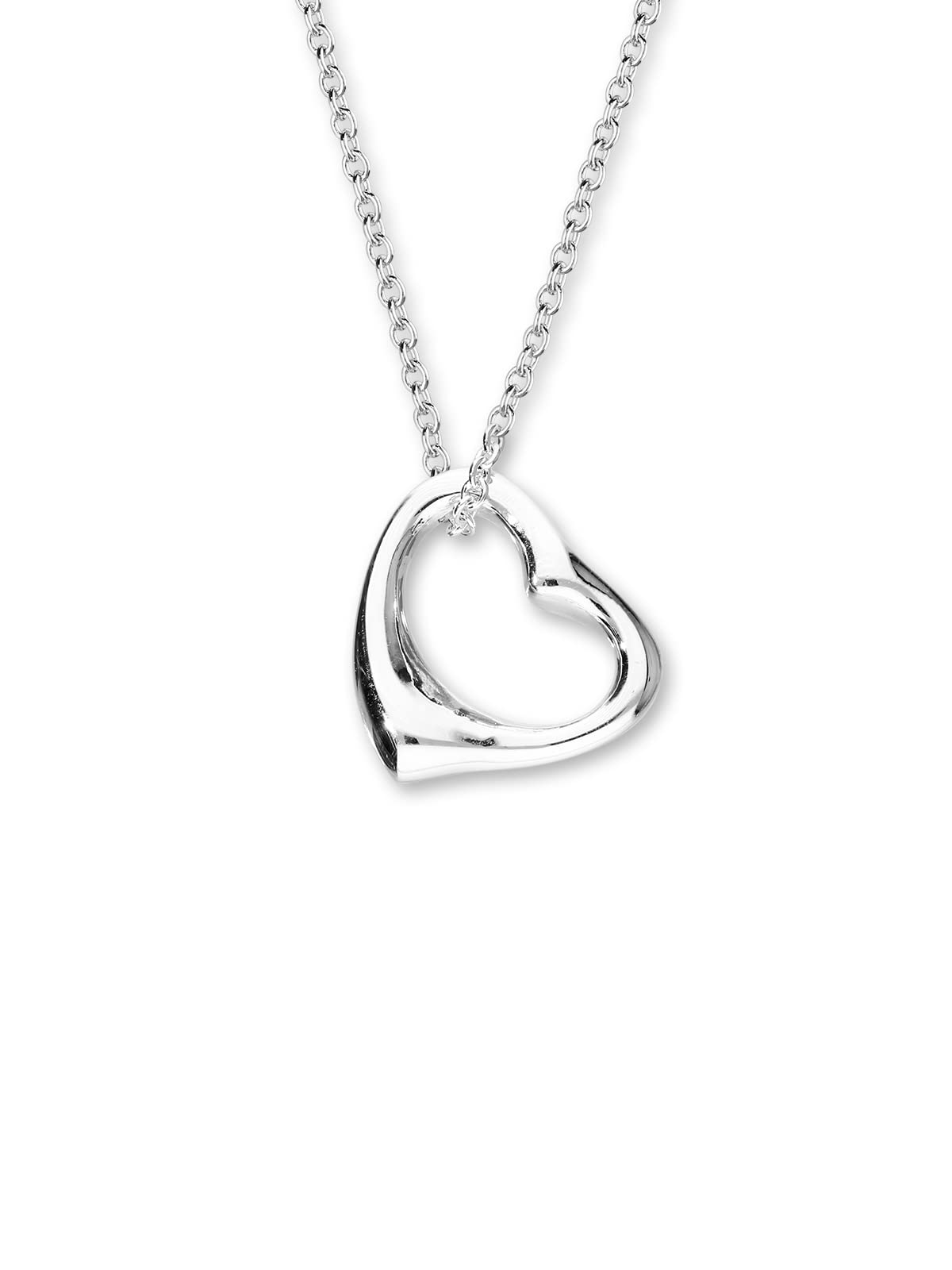 Ortak 925 Sterling Silver Chain with Heart Pendant Necklace Scottish Jewellery of Scotland for Women, Sterling Silver Silver
