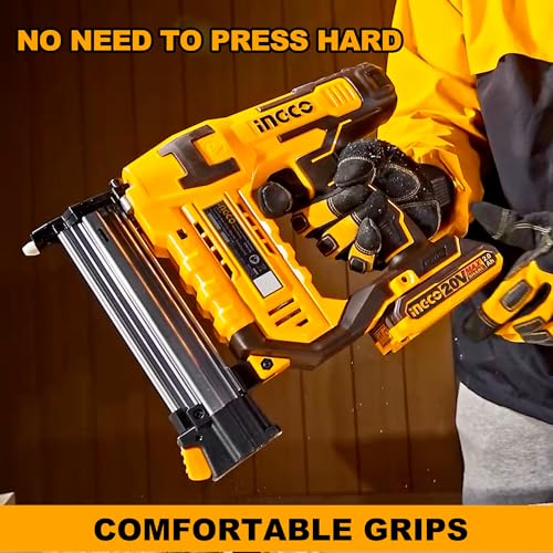 Image of INGCO 20V Cordless Brad Nailer, 3 Nails /s, Electric Nailer Gun, 1000 PCS Brad Nails, With 1Pcs 2.0Ah Battery And Charger, Packed by Carrying Case