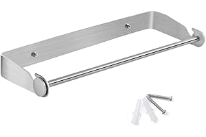 Functional Under Cabinet Towel Holder with Brushed Nickel Coating