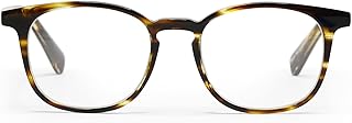 eyebobs Boardroom Unisex Premium Reading Glasses, Brown Demi Stripe Front and Temples, 2.25 Magnification