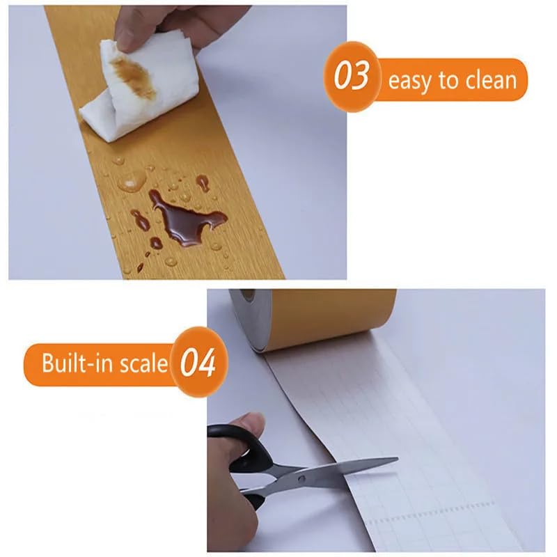 Générique Frise Murale Adhesive 10M imperméable à l'eau taille lignes papier peint auto-adhésif plinthe ligne salle de bain salon cuisine armoire décoration murale(White matte,20cm-wide 10M)