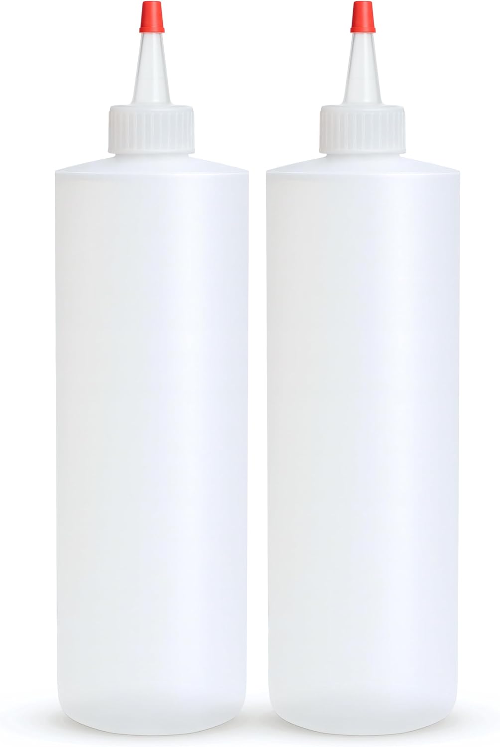 BRIGHTFROM 16oz Squeeze Bottles, 2 Pack BPA-Free Leak-Proof Red Nozzle for Ketchup, Sauces, Oils, Honey, Crafts & Kitchen Condiments