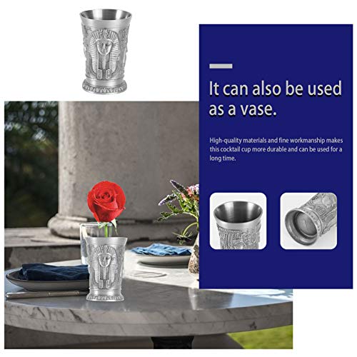 Amosfun Wine Glasses Mini Cups Cup Goblets Gothic Glass Metal Shot Beer Antique- Metal Cocktail Cup Vintage Wine Cup Hawaii Party Creative Shot Glass #TOP1