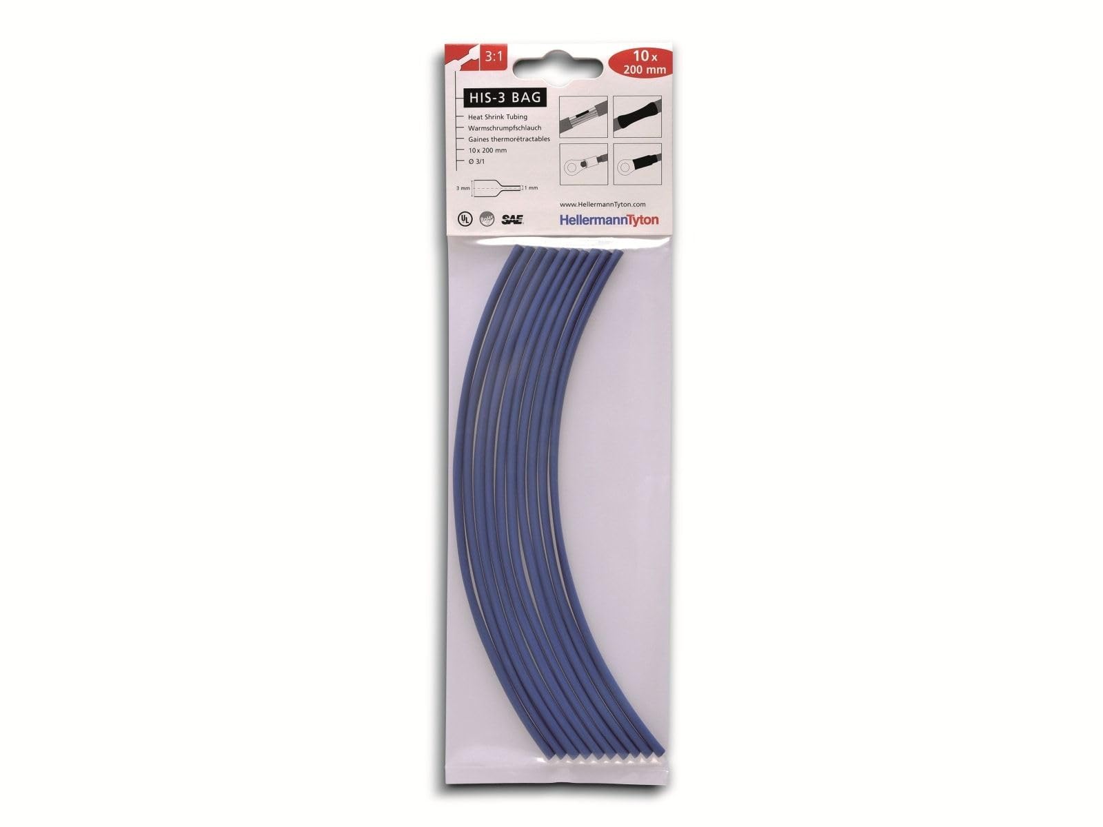 Gaine thermorétractable de précision HellermannTyton 308-30312 bleue isolation haute densité - 6