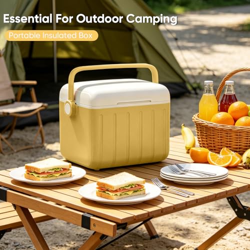 Image of 6Qt 13Qt 19Qt Northroad Camping Coolers,Stylish Macaron Color Durable Hard Cooler,Portable Insulated Ice Chest with 24 /48 Hour Ice Retention,Multi- Size for Camping,Picnic,Beach,Travel