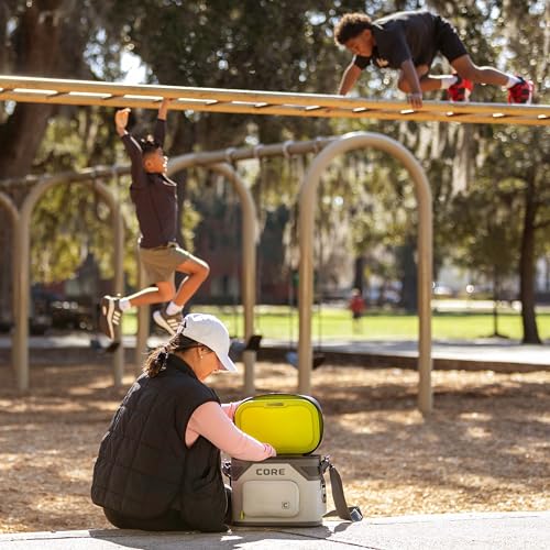 CORE-Magnetic-Leak-Proof-Cooler-with-Waterproof-Zipper-Insulated-Bag-Portable-Ice-Chest-Box-Best-Soft-Cooler-for-Food-Beverages-for-Tailgating-Car-Camping-Travel-and-Family-Beach-Picnics