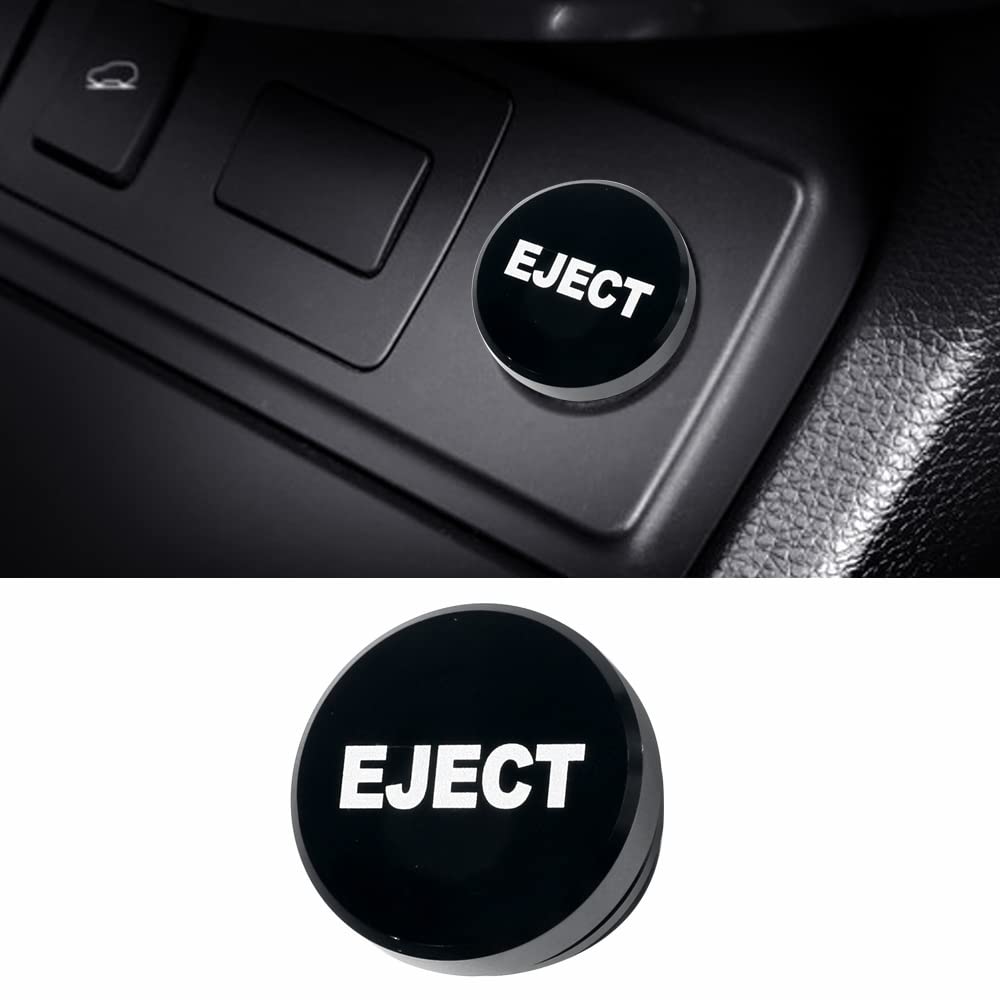 Aluminum Dustproof Car Lighters Plugs Fire Missile Button,12V Replacement Accessories Car Novelty Button Lighter Anodized Aluminum Car Decoration (Black Eject)