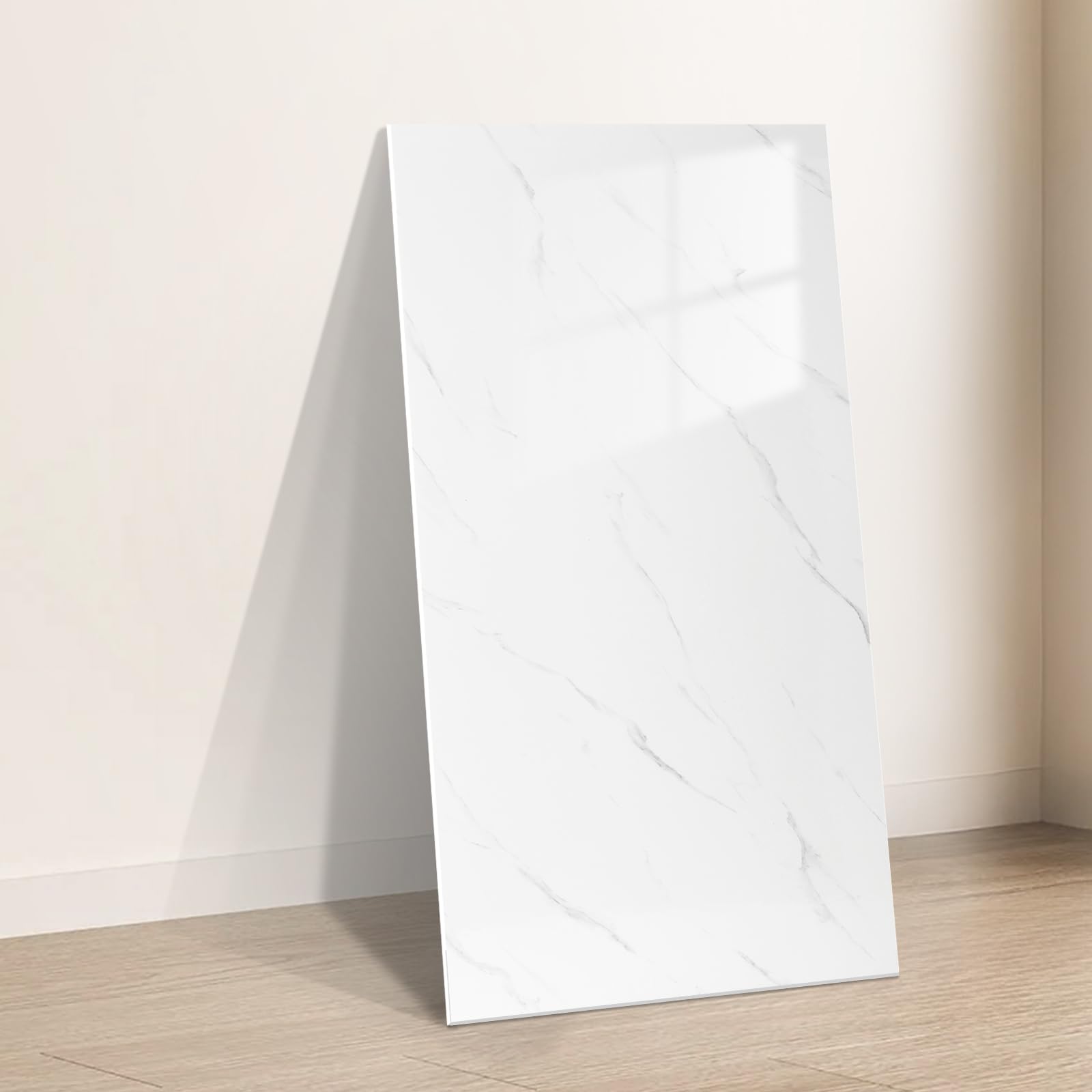 50pcs Peel and Stick on Wall Tiles, Tile Stickers White 30x60cm, Self Adhesive Wall Tiles Marble for Bathroom Kitchen Backsplash Waterproof Removable