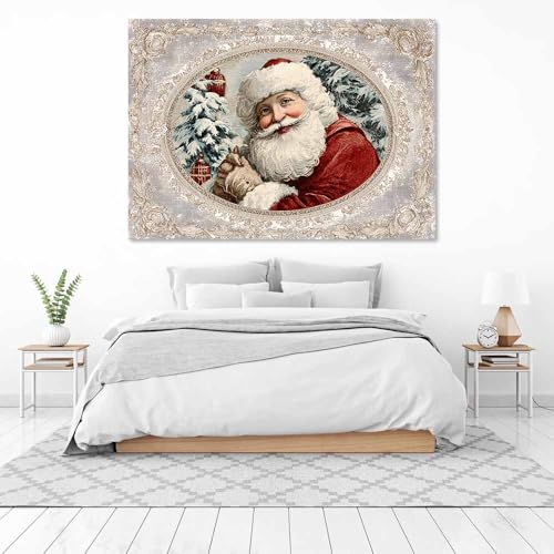 Père Noël rétro sur toile pour raviver la magie des fêtes - 3