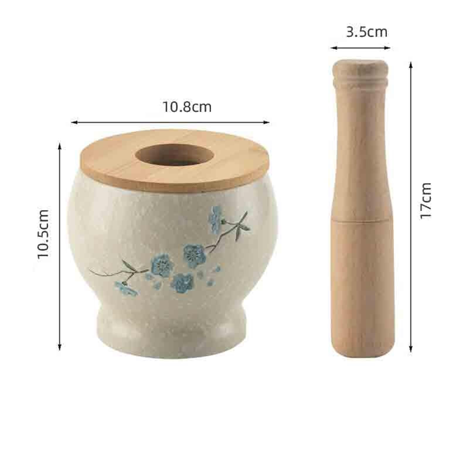 Mortaio con Pestello Mortaio e pestello da Cucina in Ceramica for spezie, Massima capacità di macinazione Molcajete per Pesto o Spezie