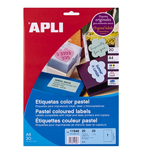 Etiquettes multi usage autocollantes A4 rose pastel pour signalétique et classement