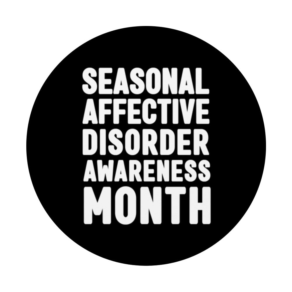 December is Seasonal Affective Disorder Awareness Month PopSockets Swappable PopGrip, Black - Image 3