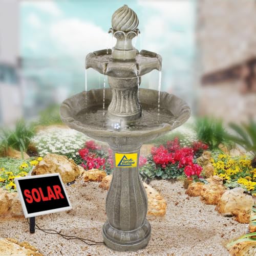 Solar Gartenbrunnen Brunnen Solarbrunnen Zierbrunnen Wasserfall...