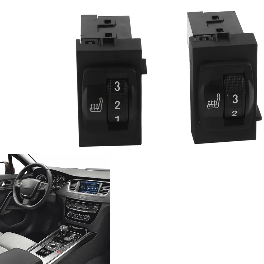 Interruptor Control Asiento Ajuste para 508 2011-2015 Reemplazo directo del interruptor de calefacción del asiento Regulador Asiento Coche