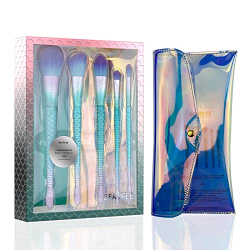 BEASOFEE Kabuki Nose Contour Brush,Concealer Brush Set ,Professional Under Eye and Face Concealer Contour Brushfor Precision Blending Eyes,Face, Brows, Cream, Powder, Minerals,Cruelty Free set of brushes