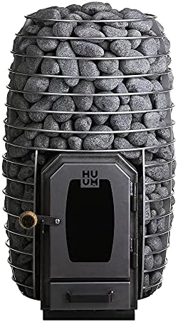 HUUM Hive Wood 17 kW Sauna Stove, 286 pounds of Rounded Olivine Stones Included (for saunas Between 280-565 cu ft.)