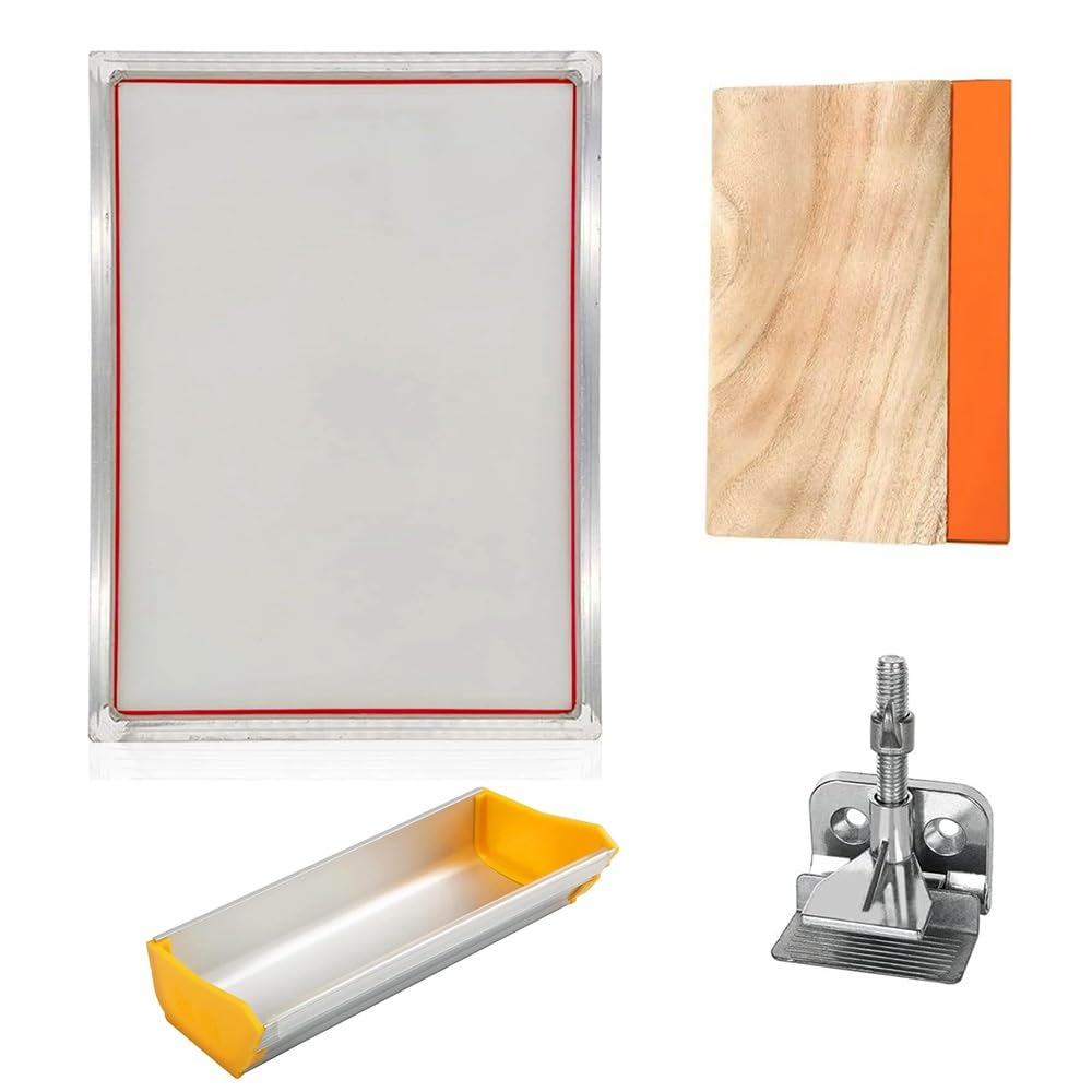 Zestaw do sitodruku A3/A4 1 szt. z aluminiową ramą i siatką 50-420 – zestaw do samodzielnego drukowania na koszulkach, papierze, plastiku i innych materiałach(A3kitsx140Tx350mesh)