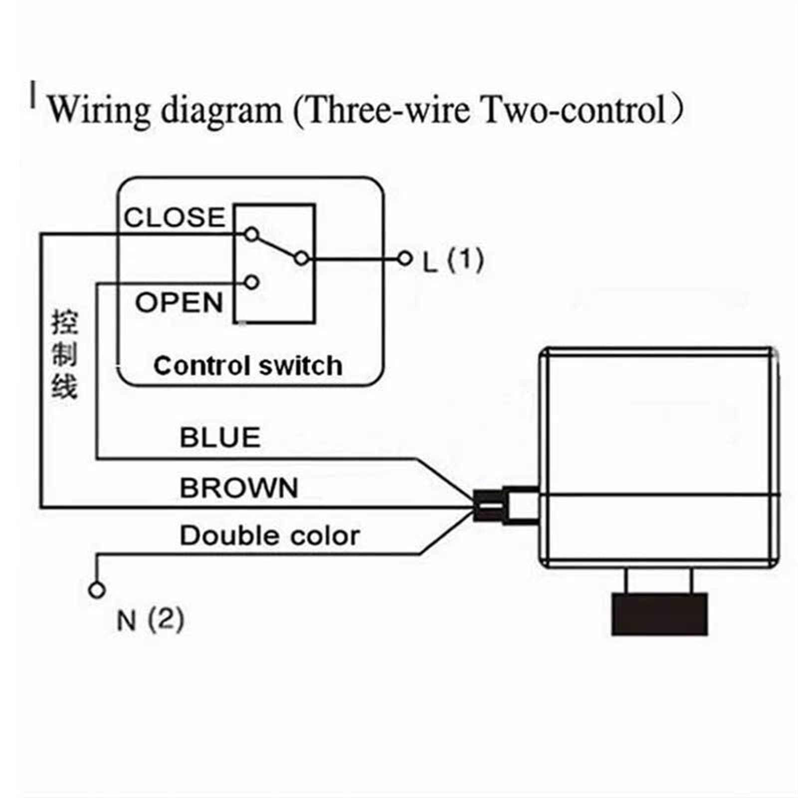 DN15 / DN20 / DN25 zmotoryzowany elektryczny 2-drożny 3-drożny mosiężny zawór kulowy DN20 AC 220 V 3-przewodowy - z kablem uruchamiającym do gazu, wody, oleju, 1 sztuka (3-WAY-220V, DN20)