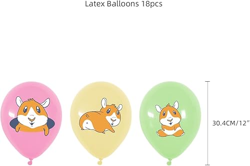 Miniatura 6 de Suministros de decoración de fiesta de cumpleaños de conejillo de indias, globos de fiesta de cumpleaños de conejillo de indias, pancartas para