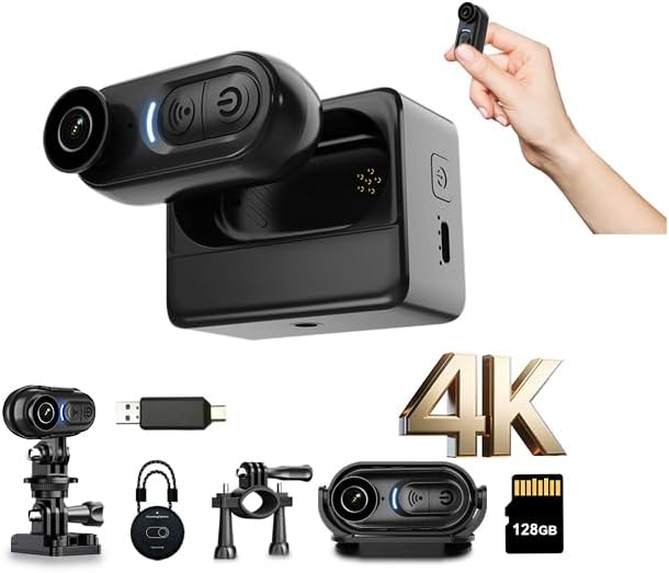 4K Mini Body Camera 128GB, Thumb...