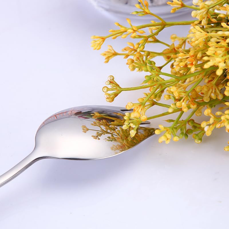 Silverware Flatware Set, 1/4/6/8 Pieces 304 Stainless Steel Salad Spoon Long Handle Creative Fork And Spoon All In One (Color : Black, Size : 8Pcs)