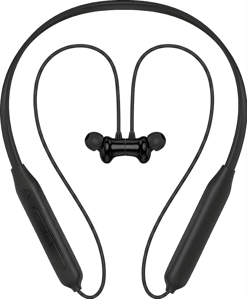 Z2 Bluetooth Neckband Headphones, Black, 52 Hours Playtime, Wireless, Built-in Mic, Voice Assistant Bluetooth Headphone (Black)-image-43