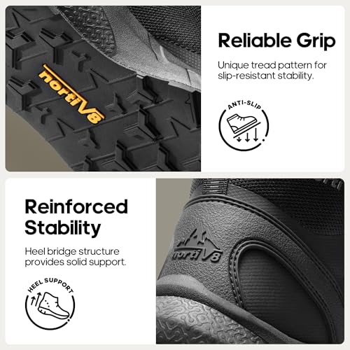 Image of NORTIV 8 Men's Military Tactical Boot Lightweight Comfortable Boots for Work All Day Side Zipper Motorcycle Combat Hiking Boots Metrostrike(8-9 Inches)