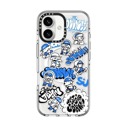 CASETiFY �N���A MagSafe �Ή� iPhone 16 �P�[�X [���ςȂ� / 2m����̗����������N���A (MIL�K�i3�{����) / ���C�����X�[�d�����Magsafe�Ή�] - miniJOHN - �N���A