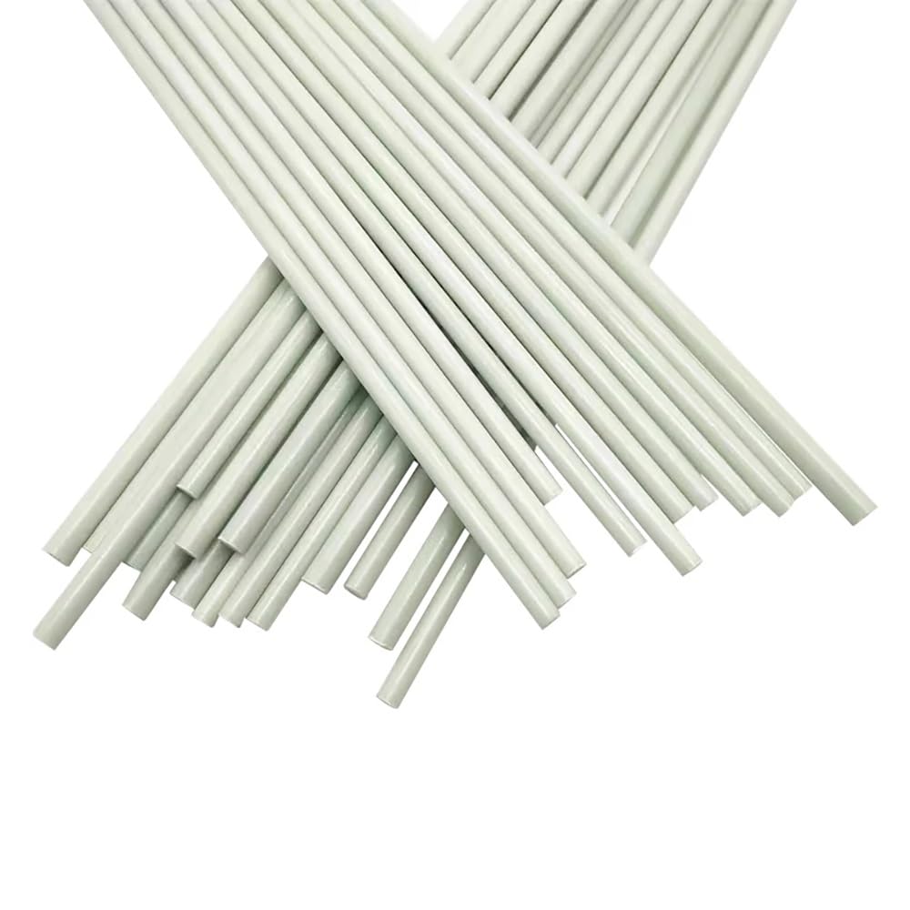 20pcs White Fiberglass Rod, Diameter 1-5mm Length 500mm Solid Fiberglass Rod Arched Tent Mosquito Net Bracket(2.0x500mm)