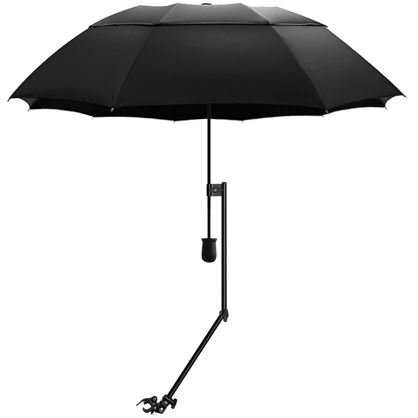 XLINGZA UPF 50+ Beach Umbrella with Adjustable Universal Clamp, Portable Golf Umbrella for Chair, Golf Cart, Stroller, Bleacher, Patio, Fishing, BBQ Parties