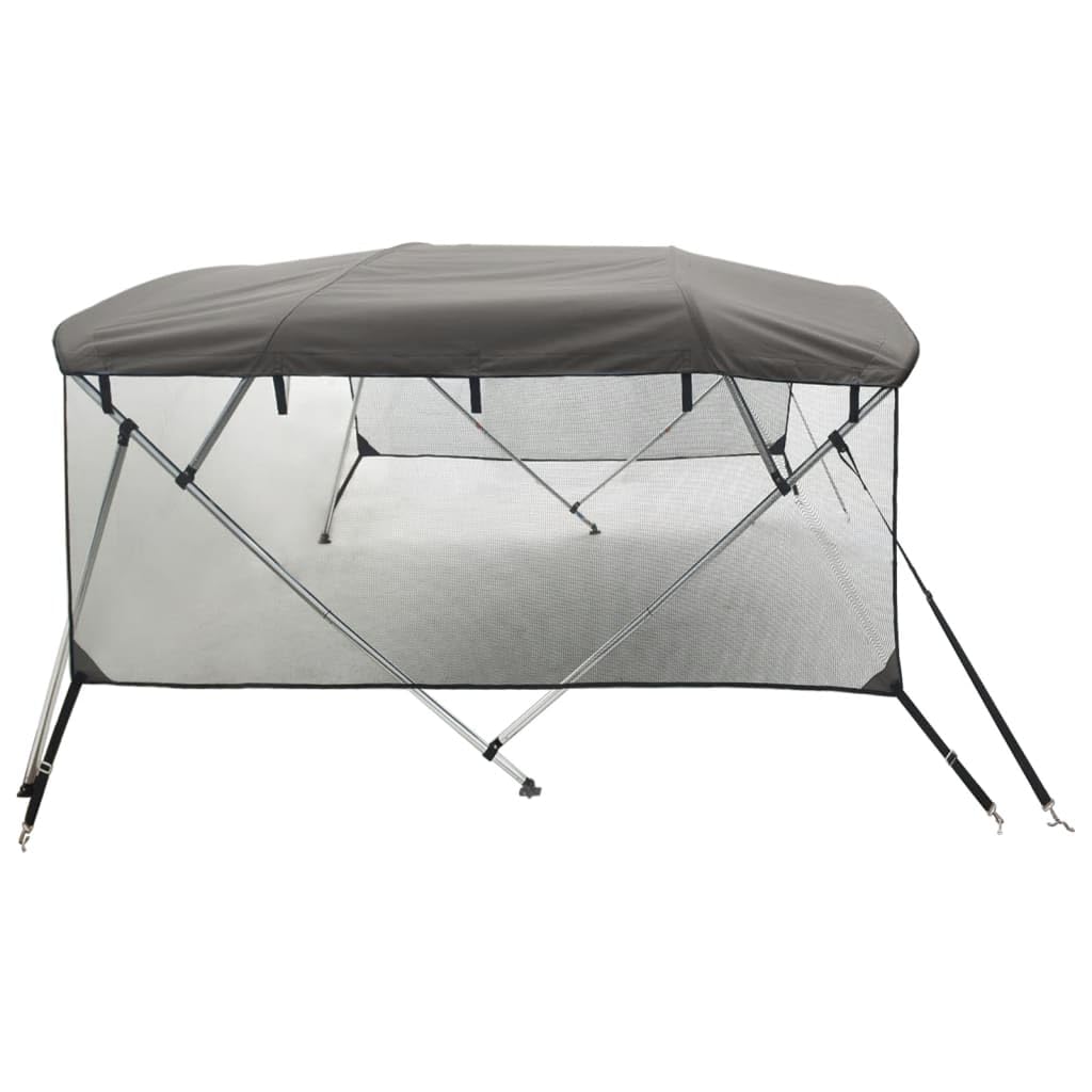 vidaXL Toit bimini à 4 arceaux parois en maille 243x(170-182)x137 cm