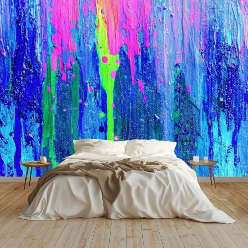 Moderniser un grand mur blanc avec le papier peint néon violet - 5
