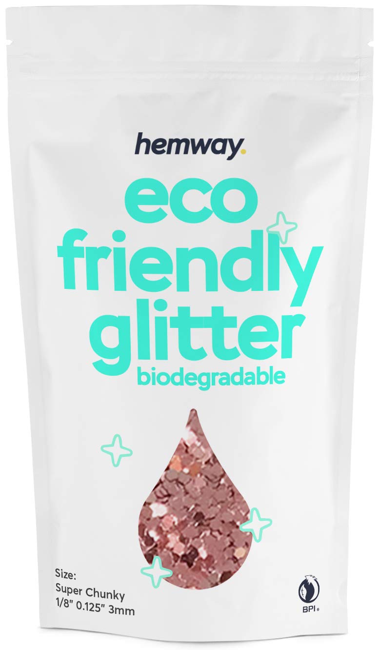 Hemway Biodegradable Glitter Eco Friendly - 100g/3.5oz Bio Cosmetic Safe Sparkle Vegan for Face Eyeshadow Body Hair Festival Makeup Craft - Super