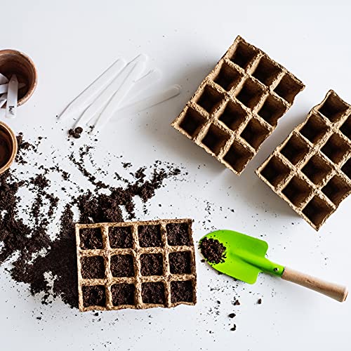Peat Pots Seed Starter Trays,Peat Pots For Seedlings Packs Of 12X10 Cell Organic Biodegradable Plant Starter Trays For Vegetable & Flower,Indoor/Outdoor, With 15 Plastic Plant Labels #TOP3