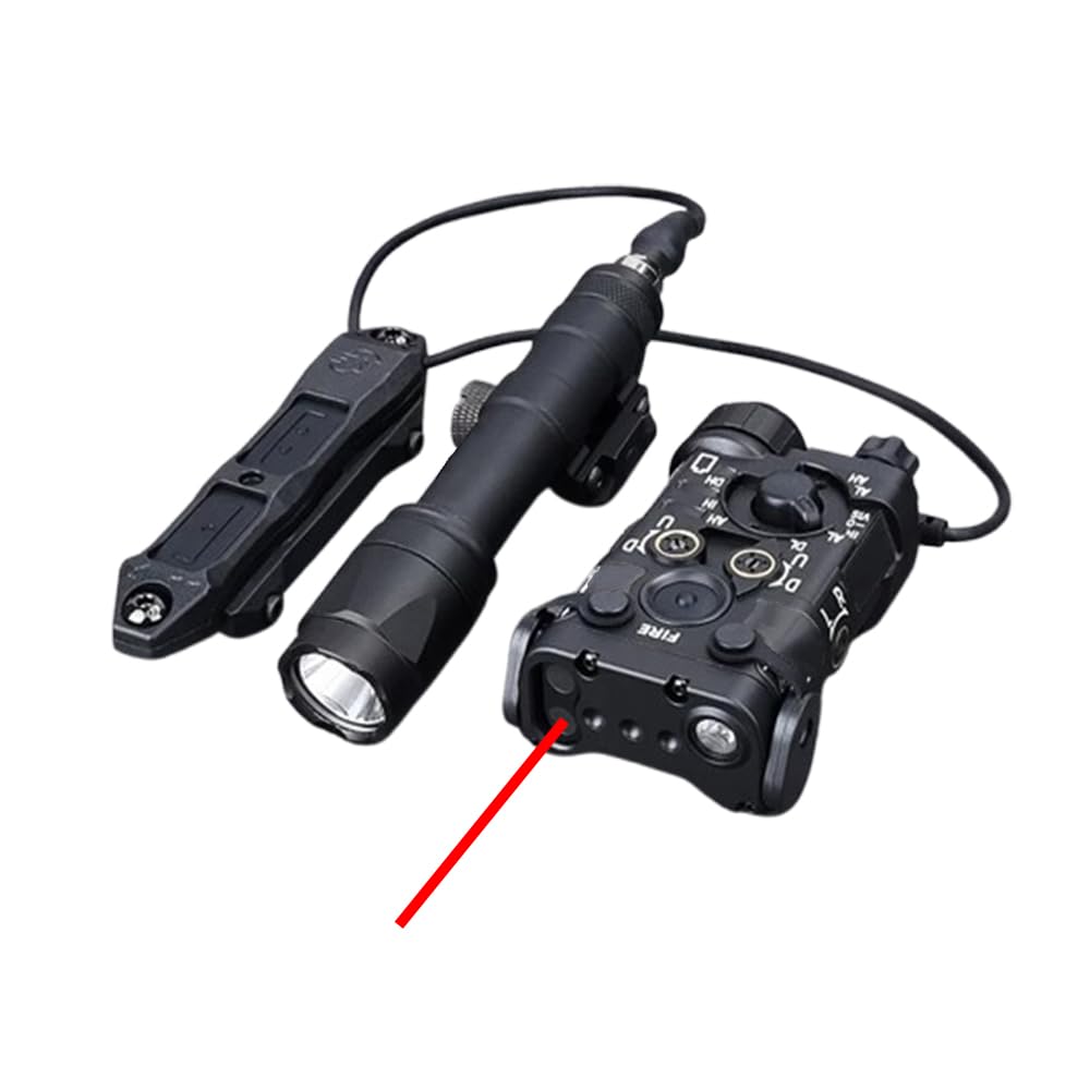 Metal L3-NL Box Aiming Laser Sights(with Red Laser+IR Laser+White Light), and M600C Strong LED Flashlight, and NF Modular Dual Wire Remote Pressure Switch(SF+2.5 Plug) Combo,BK