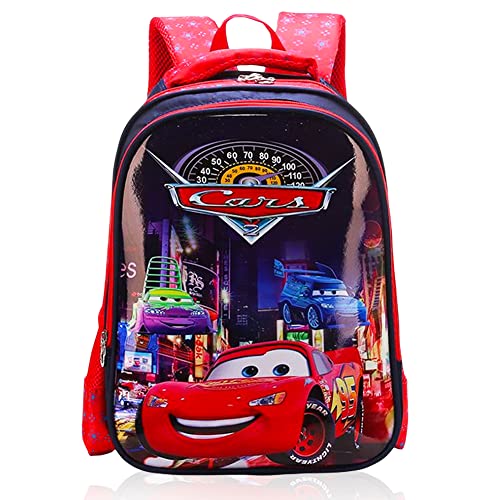 Lightning Sac à Dos Scolaire pour Enfants 3D Racing car Sac à dos enfants Rouge Cartable pour Ecole Maternelle Enfant Mignon Cartable Dessin Animé Préscolaire Bagages Tout, Mignon Cars Sac d'école Cover