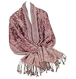 GFM Magnifique écharpe de style pashmina de haute qualité. Motif paisley et floral. Le motif est tissé dans le tissu. Il ne s'agit pas d'une impression.
