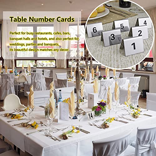 Acier inoxydable numéro de table 1-50 lot de 50 signalisations double face pour buffet - 7