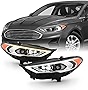 AKKON - Fits 2017-2019 Ford Fusion [Halogen Type] Chrome Projector Headlights LED DRL w/Sequential Signal + Signature Lighting