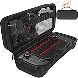 daydayup Steam Deck Carrying Case - Fit Original Charger AC Adapter - with 16 SD Games Cartridges Hard Shell Travel Steam Deck Pouch for Steam Deck Console & Accessories, Black