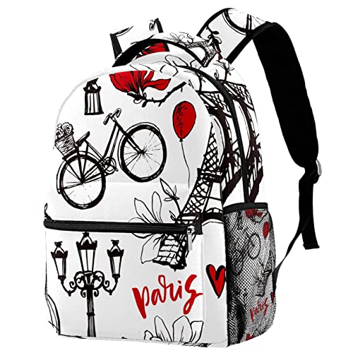 Sac à dos voyage Tour Eiffel avec porte-bouteille pour ranger vos cours sans douleur