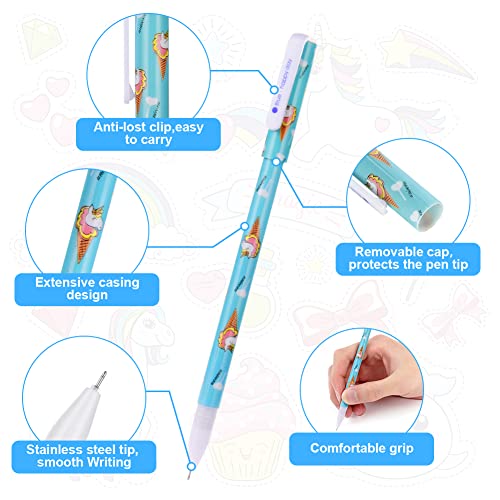 OFFCUP Cute Colour Pens, 10pcs Unicorn Gel Pens - Image 3