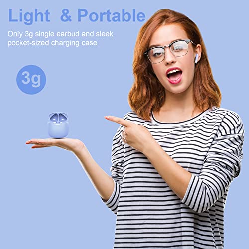 Jxrev Wi-fi Earbuds, Bluetooth 5.3 Headphones in Ear with Noise Cancelling Mic, Earbuds Stereo Bass, IP7 Waterproof Sports activities Earphones, 32H Playtime USB C Charging Ear Buds Purple for Android iOS - Image 6