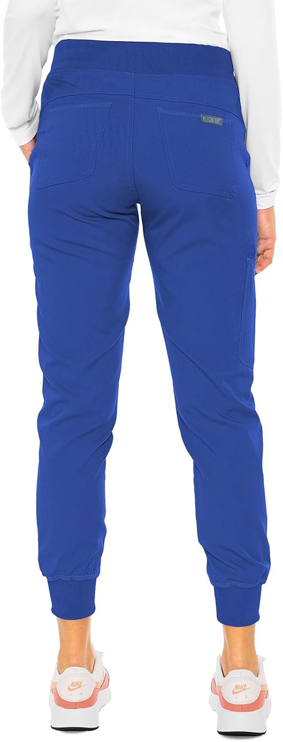Med Couture Women's Scrub Set with V- Neck Scrub Top MC7448 and 2-Way Stretch Pants MC7710