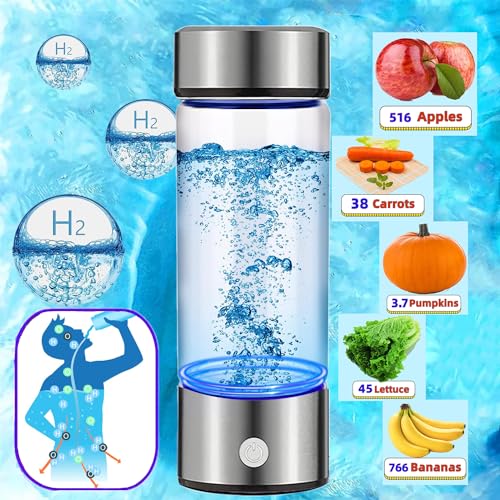 Hydrogen Water Bottle Generator 2pack, Portable Hydrogen Water Ionizer Machine Rechargeable,Hydrogen Rich Water Glass Health Cup for Travel 420ml Gift for Friends/Women/Men/Mom/Father/Grandpa/Grandma - Image 3