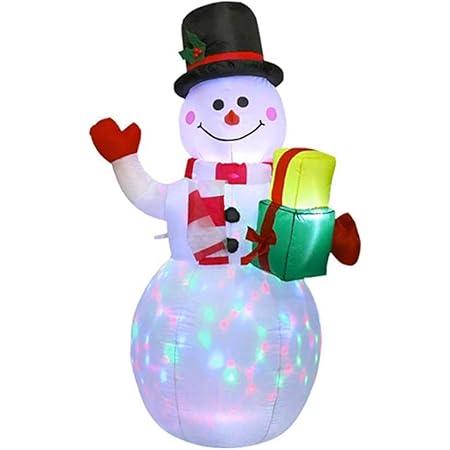 Amazon Co Jp 1 5mクリスマスインフレータブル雪だるま付きledライト かわいい イルミネーションサンタクロースの人形セットのためのクリスマス屋外装飾品 庭園アップ雪だるまの庭の装飾をフェラ ホーム キッチン