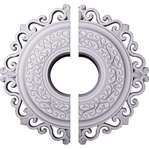 Ekena Millwork CM22OR2 22"OD x 6 1/4"ID x 1 3/4"P Orrington Ceiling Medallion, Fits Canopies up to 6-1/4", 2 Piece