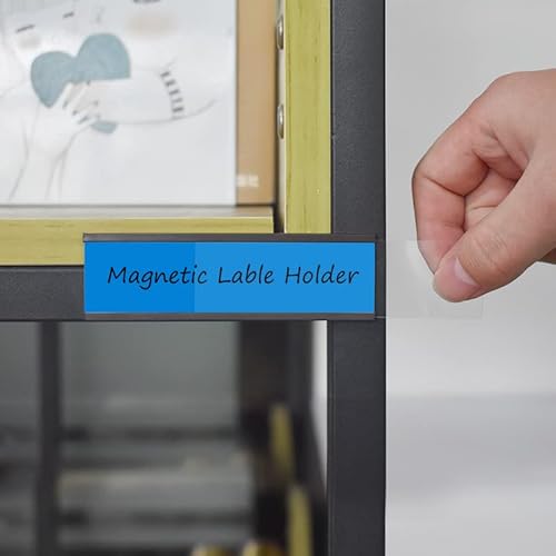 MVISUAL C Channel Colorful Magentic Label Holders 1x3 Inches with Color